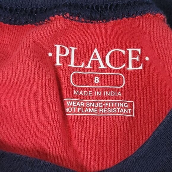 2/$15 Children's Place Boy Pajama Set Red Blue SZ 8 Baseball Shorts Short Sleeve - Picture 5 of 9